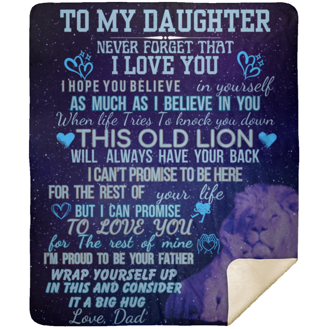 TO MY DAUGHTER | Mink Sherpa Blanket 50x60